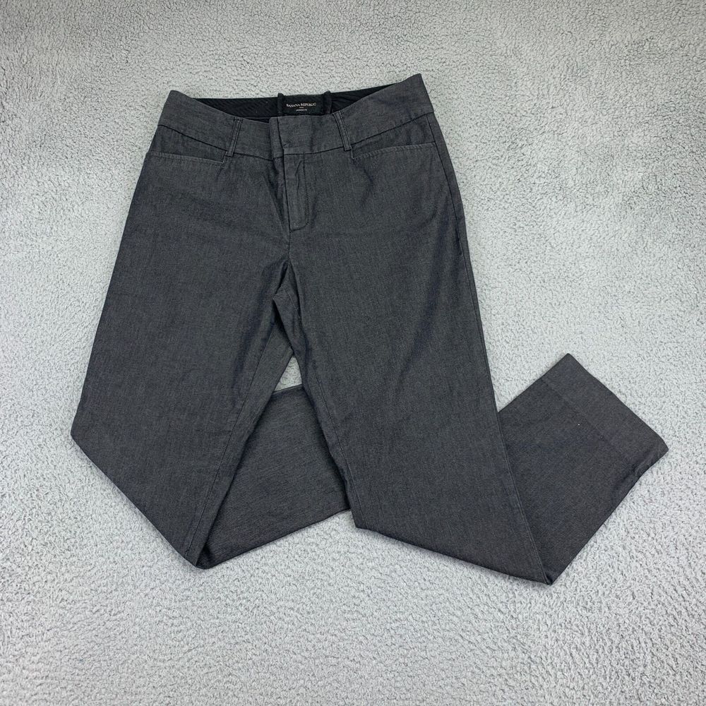 Banana Republic‎ Pants Womens 10 Gray Mid-Rise Jackson Fit Tapered Leg Stretch